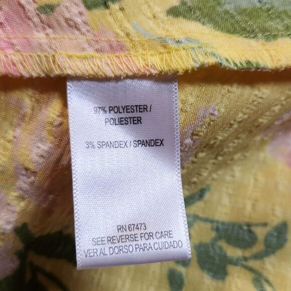 Maison Tara Dress Floral Seersucker Tiered Mini Sleeveless Cut Out Pink Yellow 4 - Picture 14 of 16